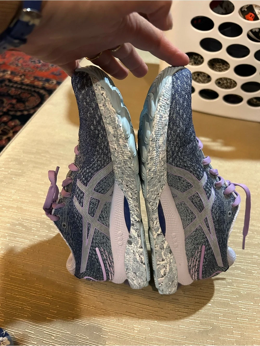 Asics Women 7.5 grey purple gel nimbus running shoes